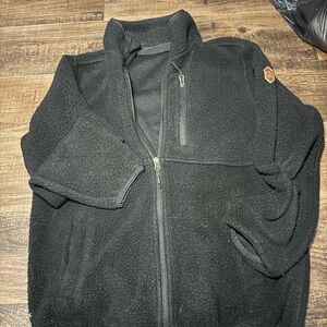 Black Fleece Zip-Up Jacket